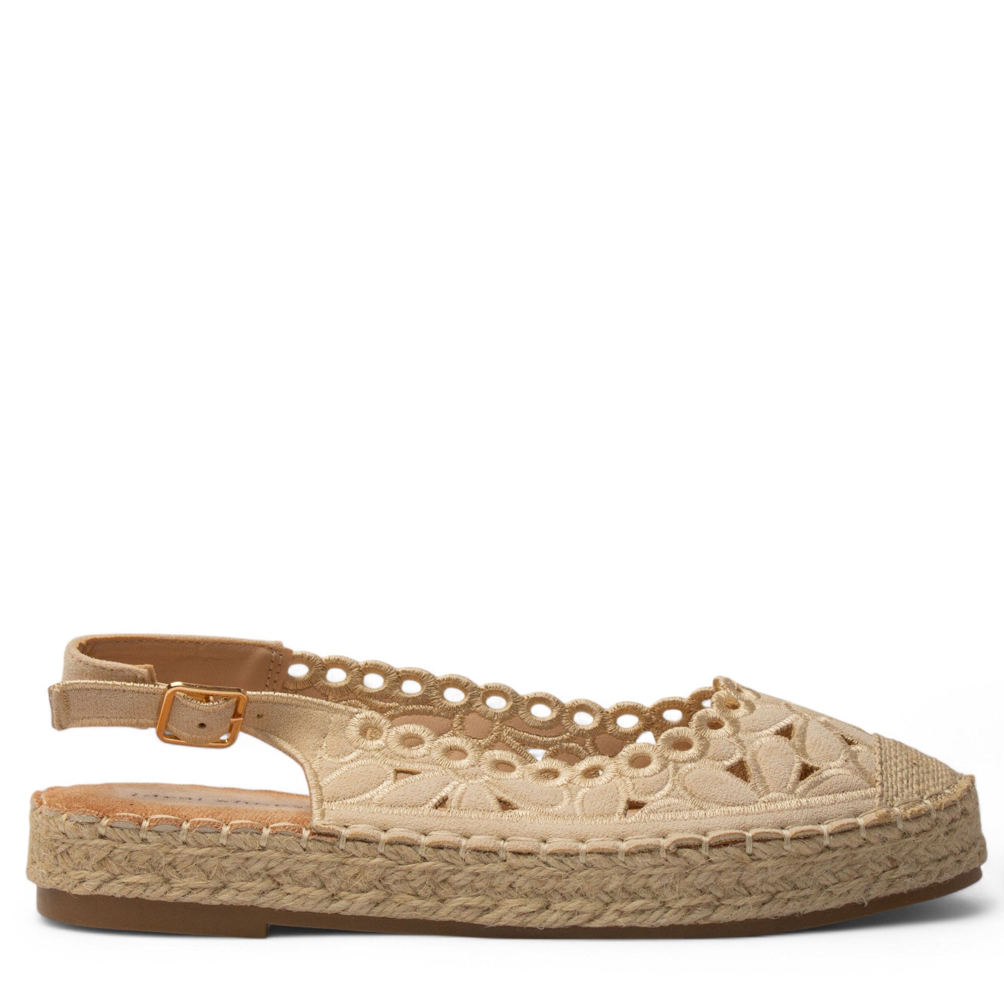 Europeon Union Women Beige Cloth Sandal #3873