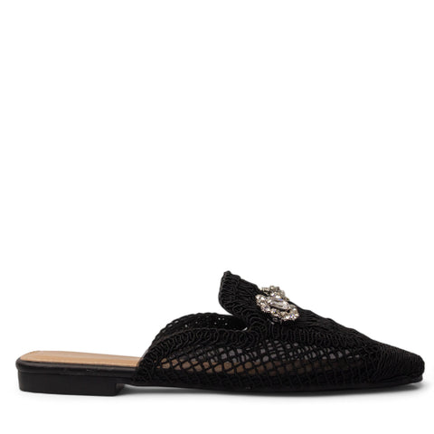 Europeon Union Women Black Magdool Mules #3875