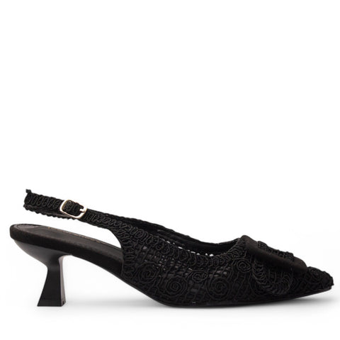 Europeon Union Women Black Magdool Heels #3878
