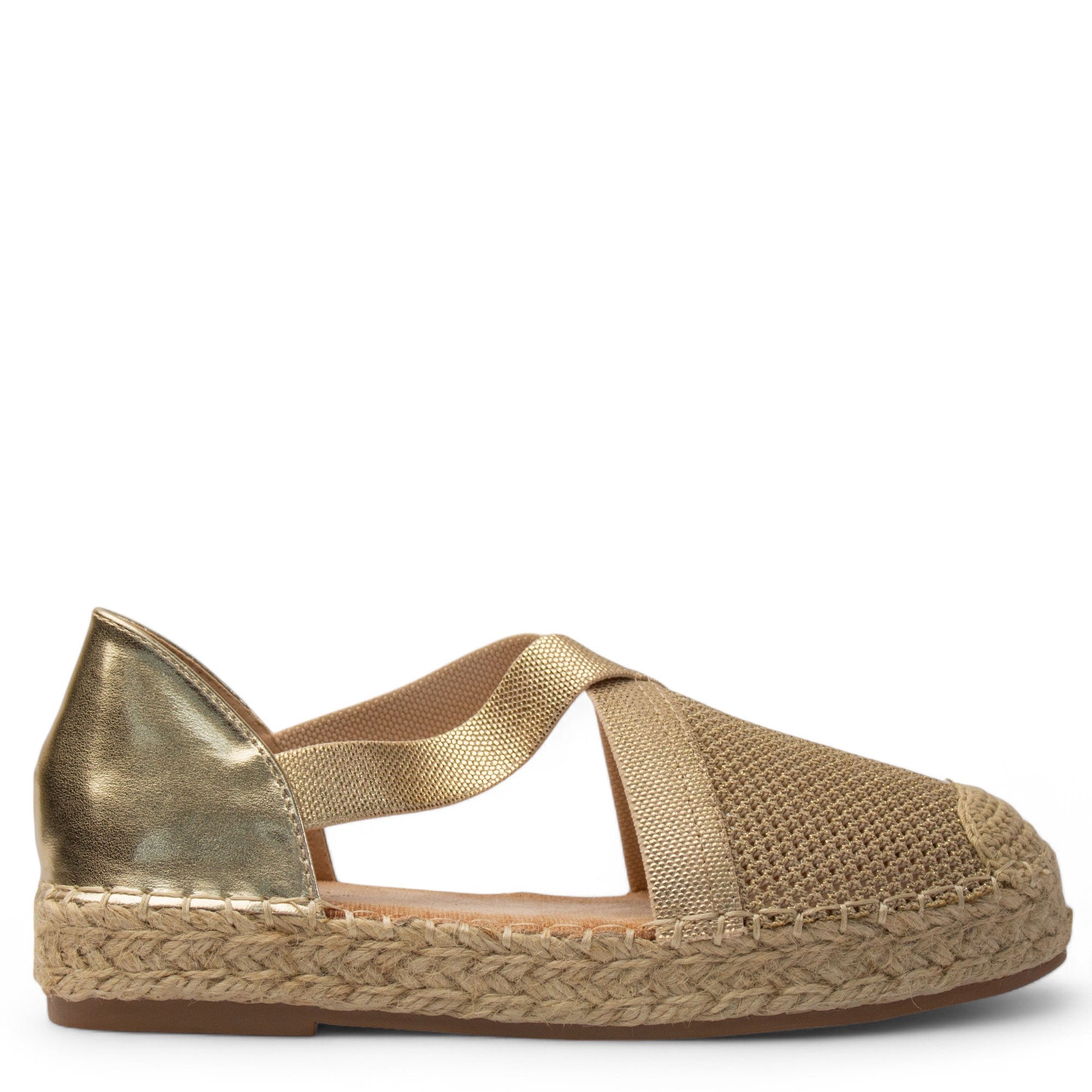 Europeon Union Women Gold Cloth Wedges #3887