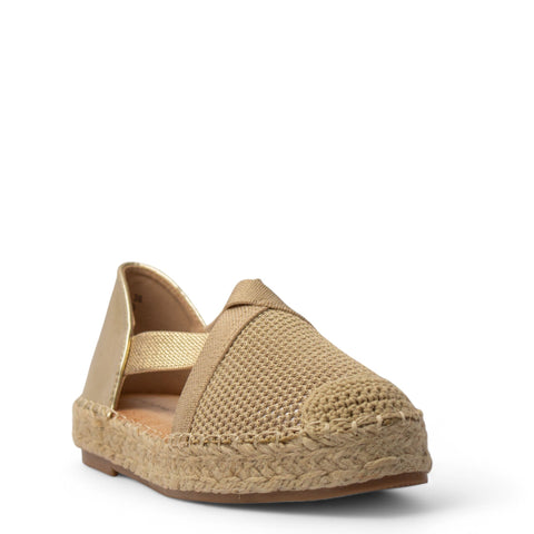 Europeon Union Women Gold Cloth Wedges #3887