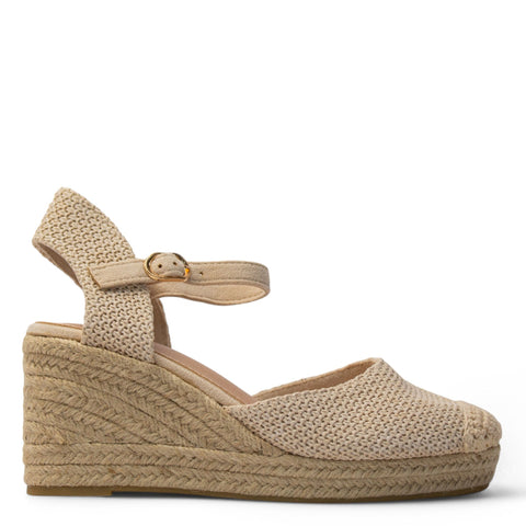 Europeon Union Women Beige Cloth Wedges #3889