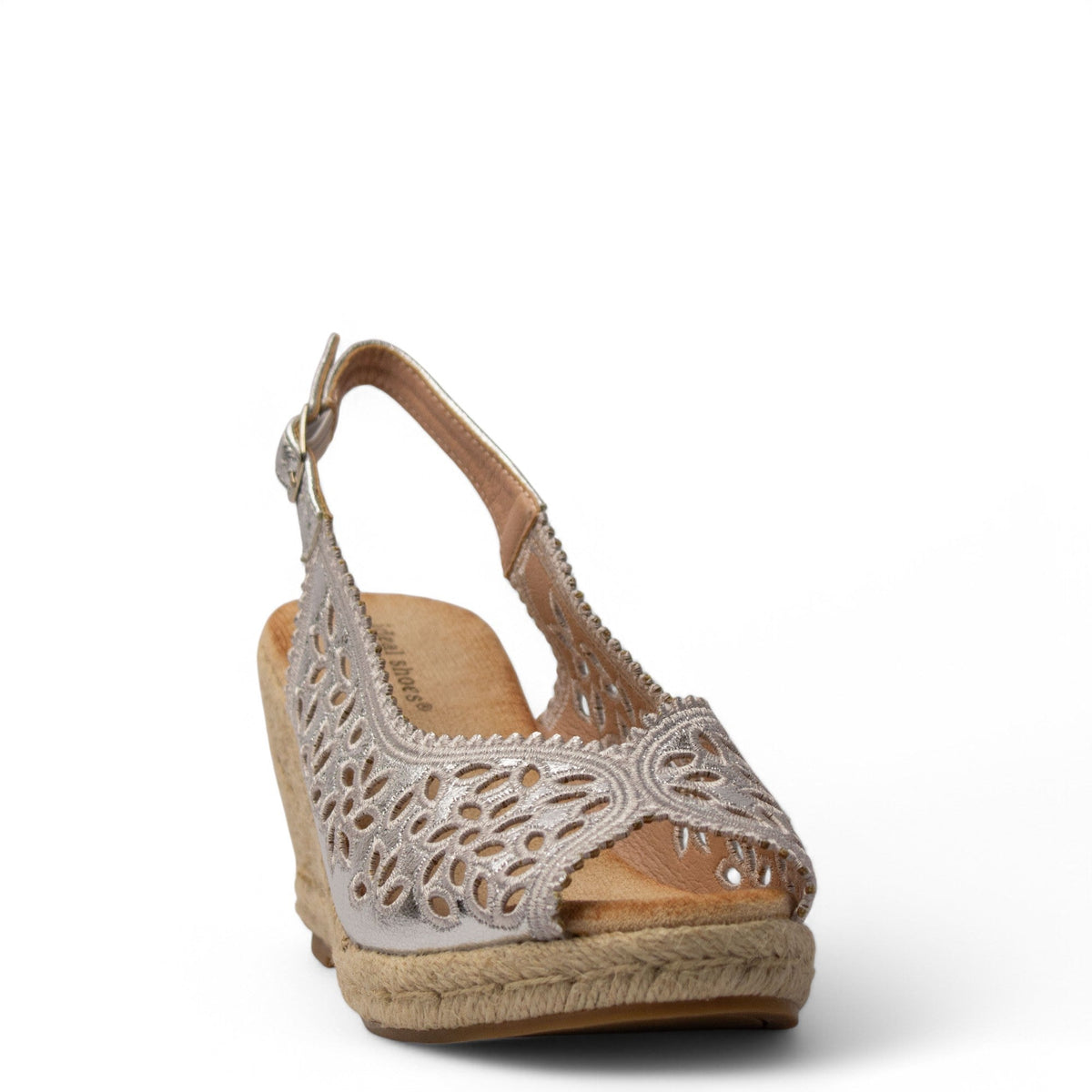 Europeon Union Women Silver Leather Wedges #3895