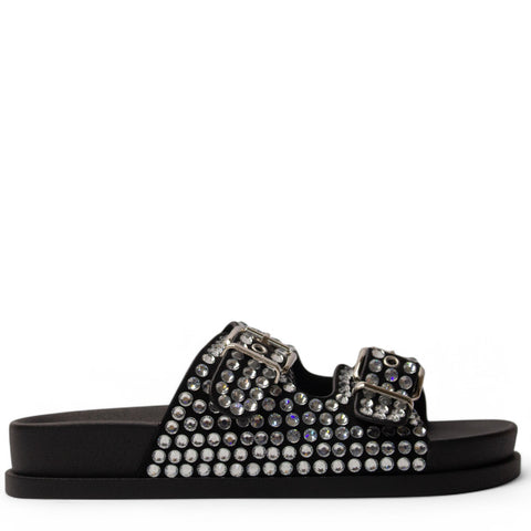 Europeon Union Women Black Glitter Slipper #3899