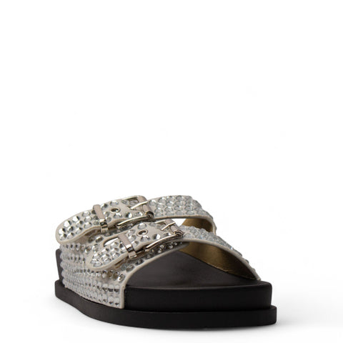 Europeon Union Women White Glitter Slipper #3900