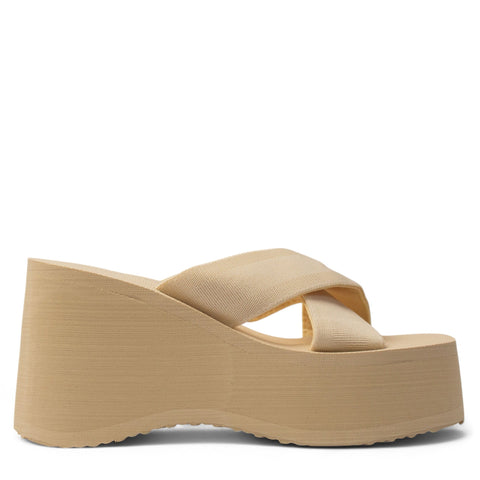 Europeon Union Women Beige Cloth Slipper #3904