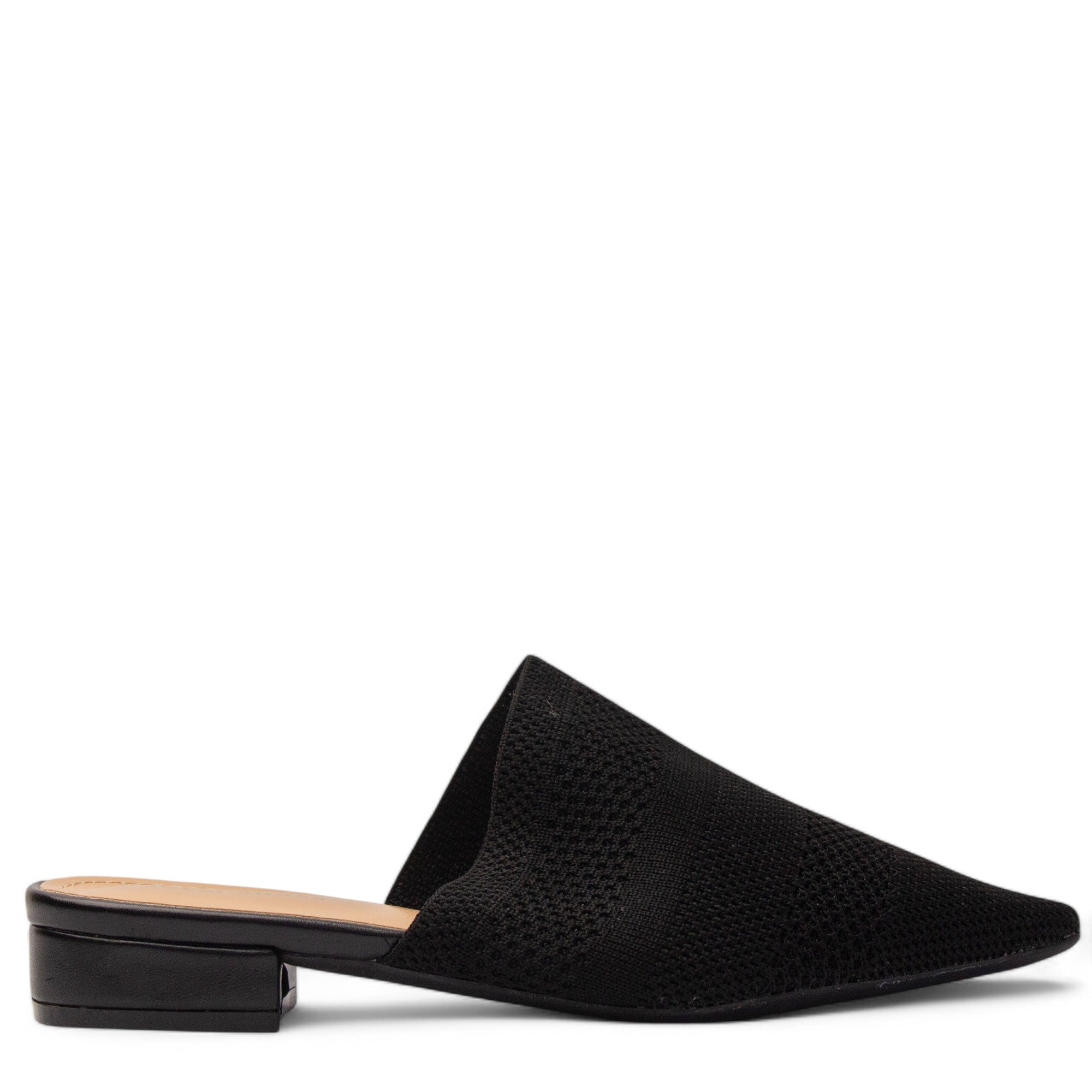 Europeon Union Women Black Cloth Mules #3912