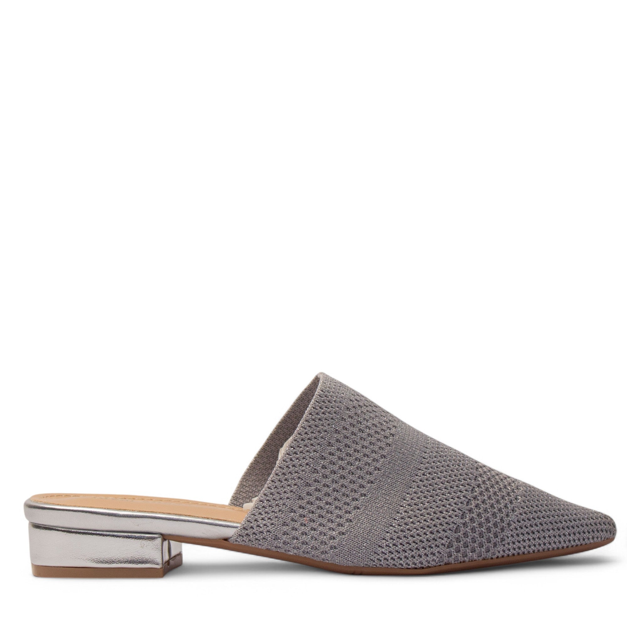 Europeon Union Women Silver Cloth Mules #3913