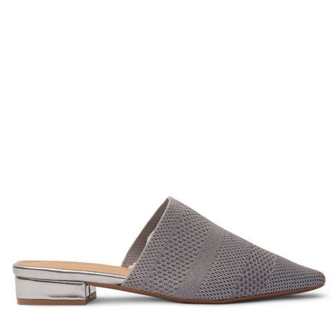 Europeon Union Women Silver Cloth Mules #3913