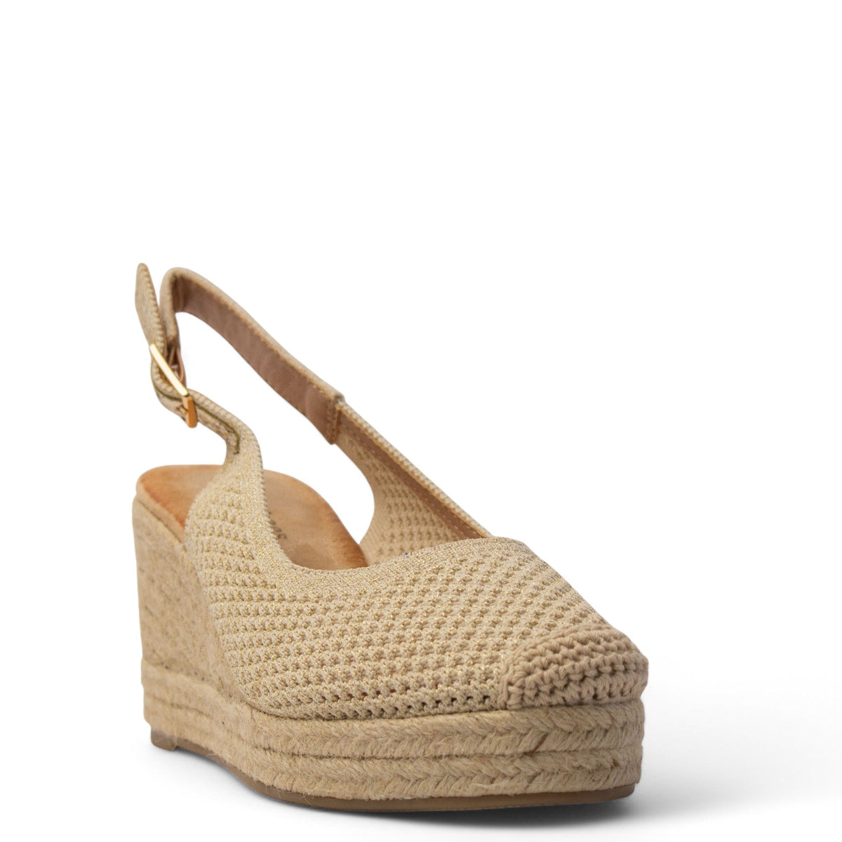 Europeon Union Women Beige Cloth Wedges #3926