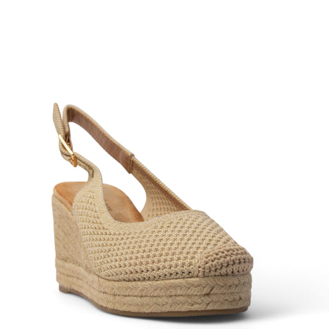 Europeon Union Women Beige Cloth Wedges #3926