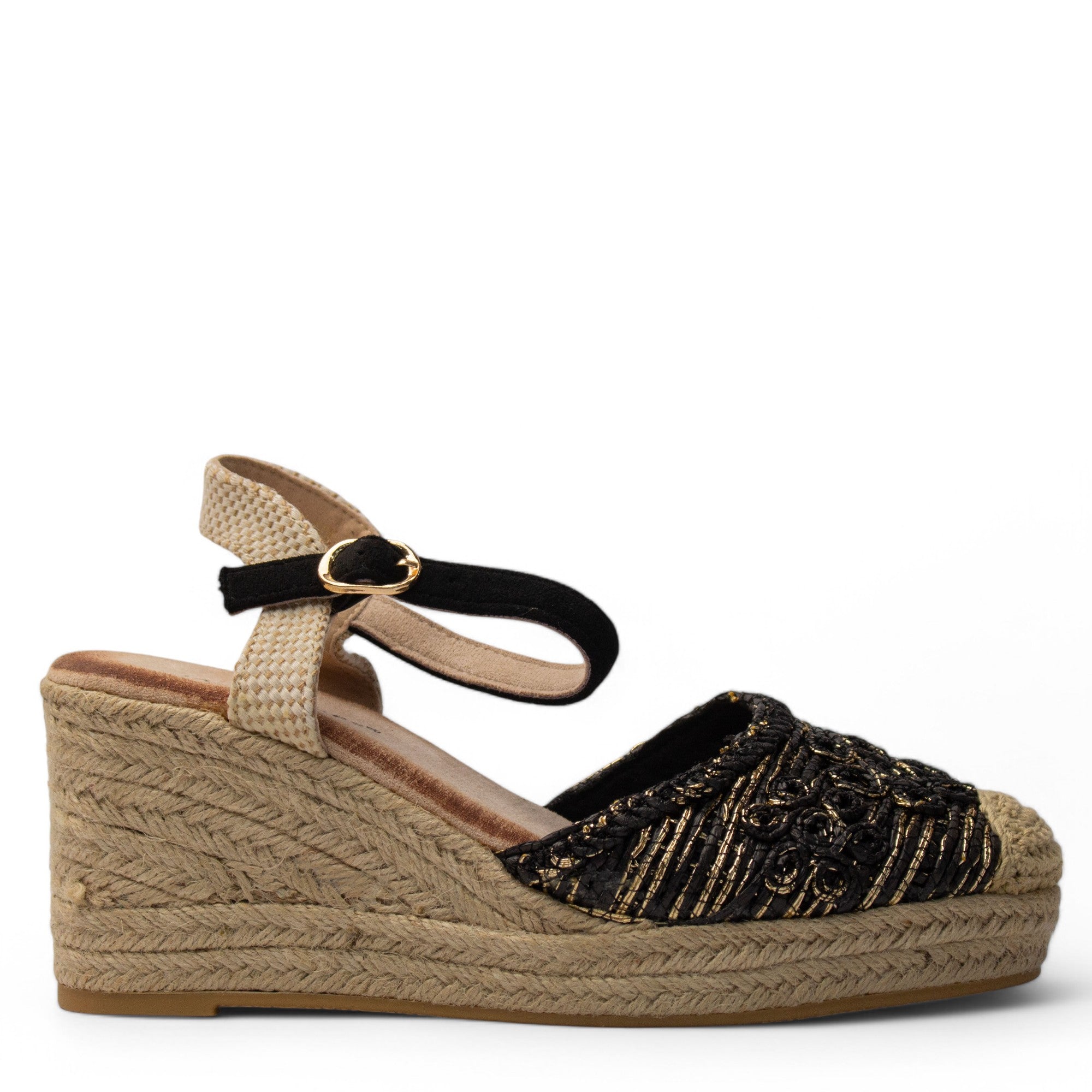 Europeon Union Women Black Magdool Wedges #3937
