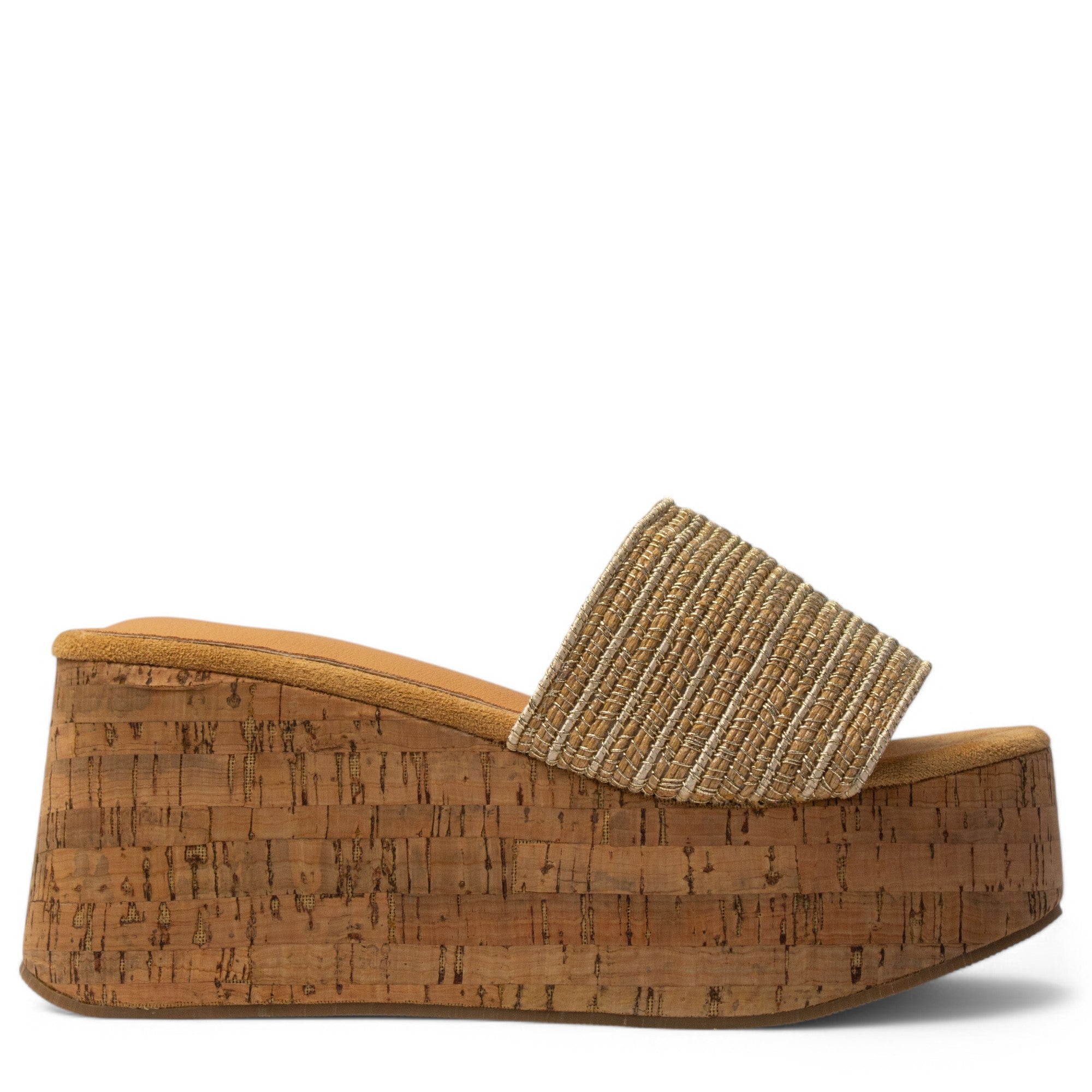 Europeon Union Women Gold Cloth Wedges #3941