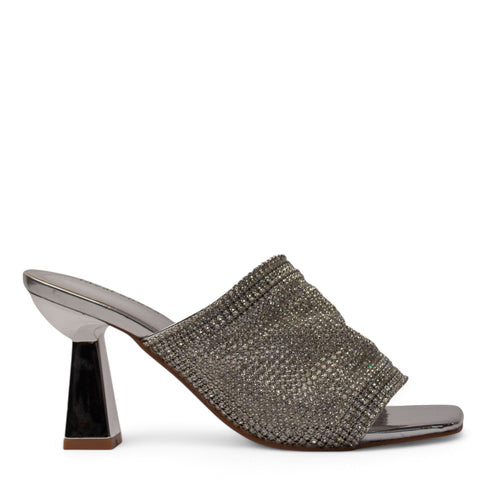 Europeon Union Women Silver Glitter Heels #3943
