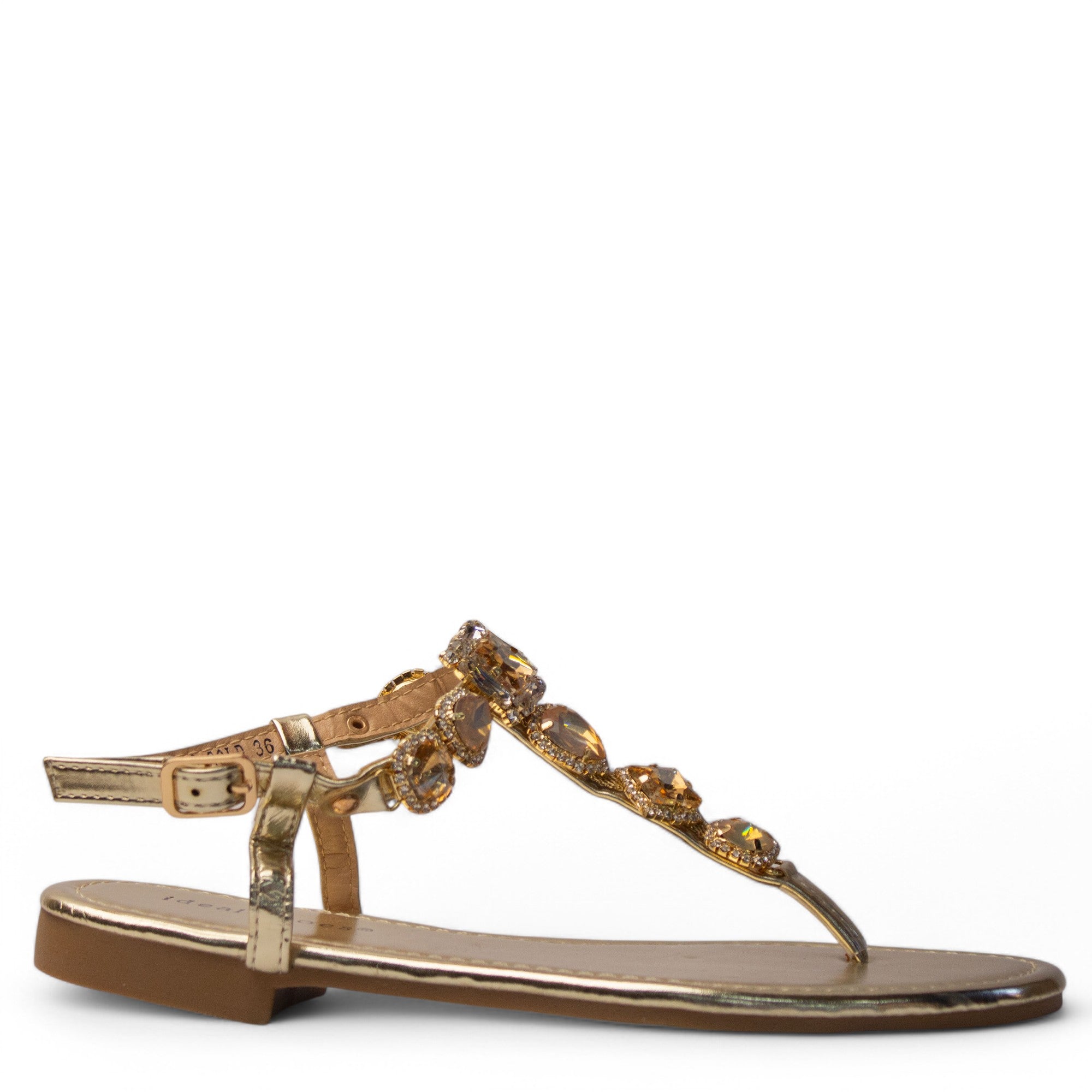 Europeon Union Women Gold Leather Sandal #3950