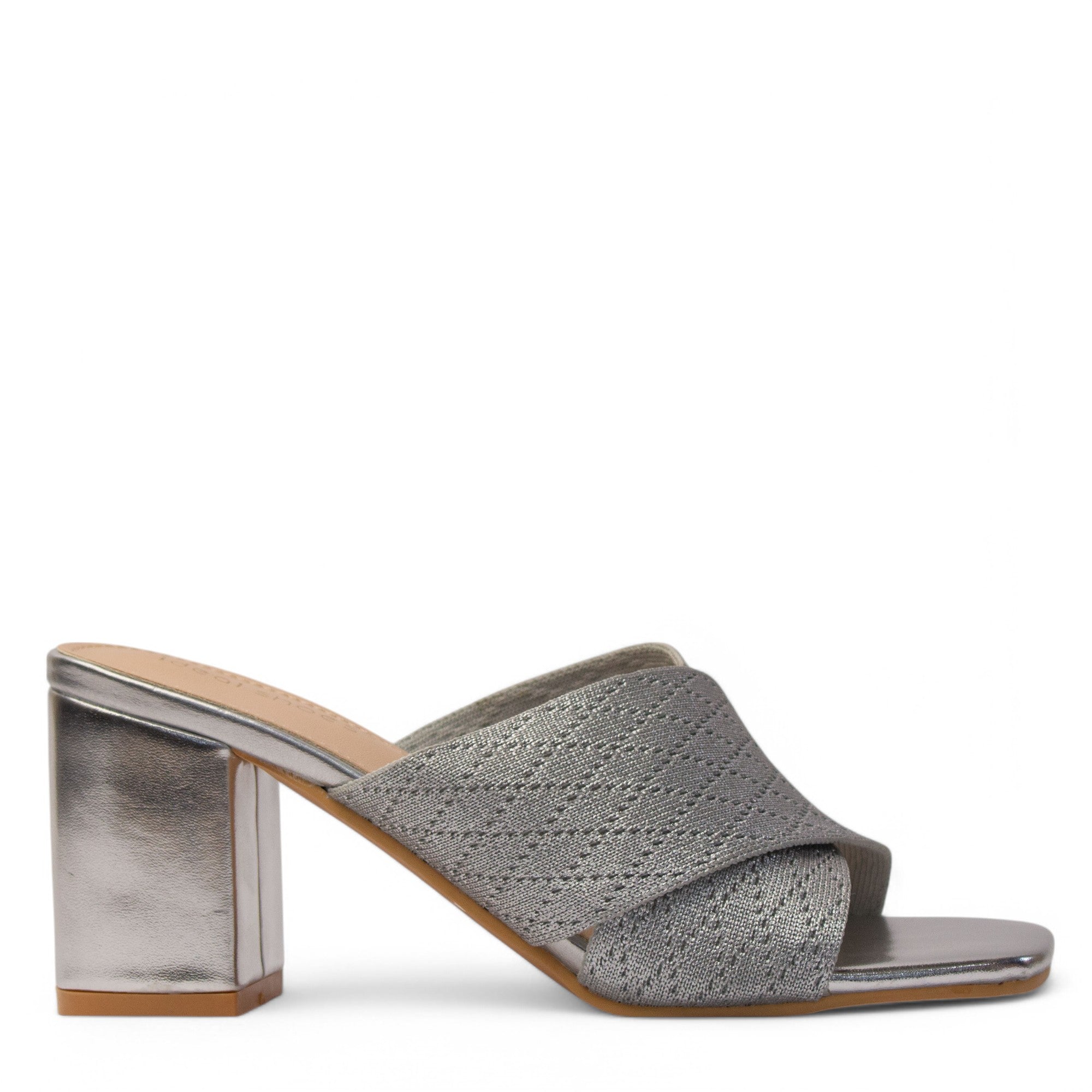 Europeon Union Women Silver Cloth Heels #3953
