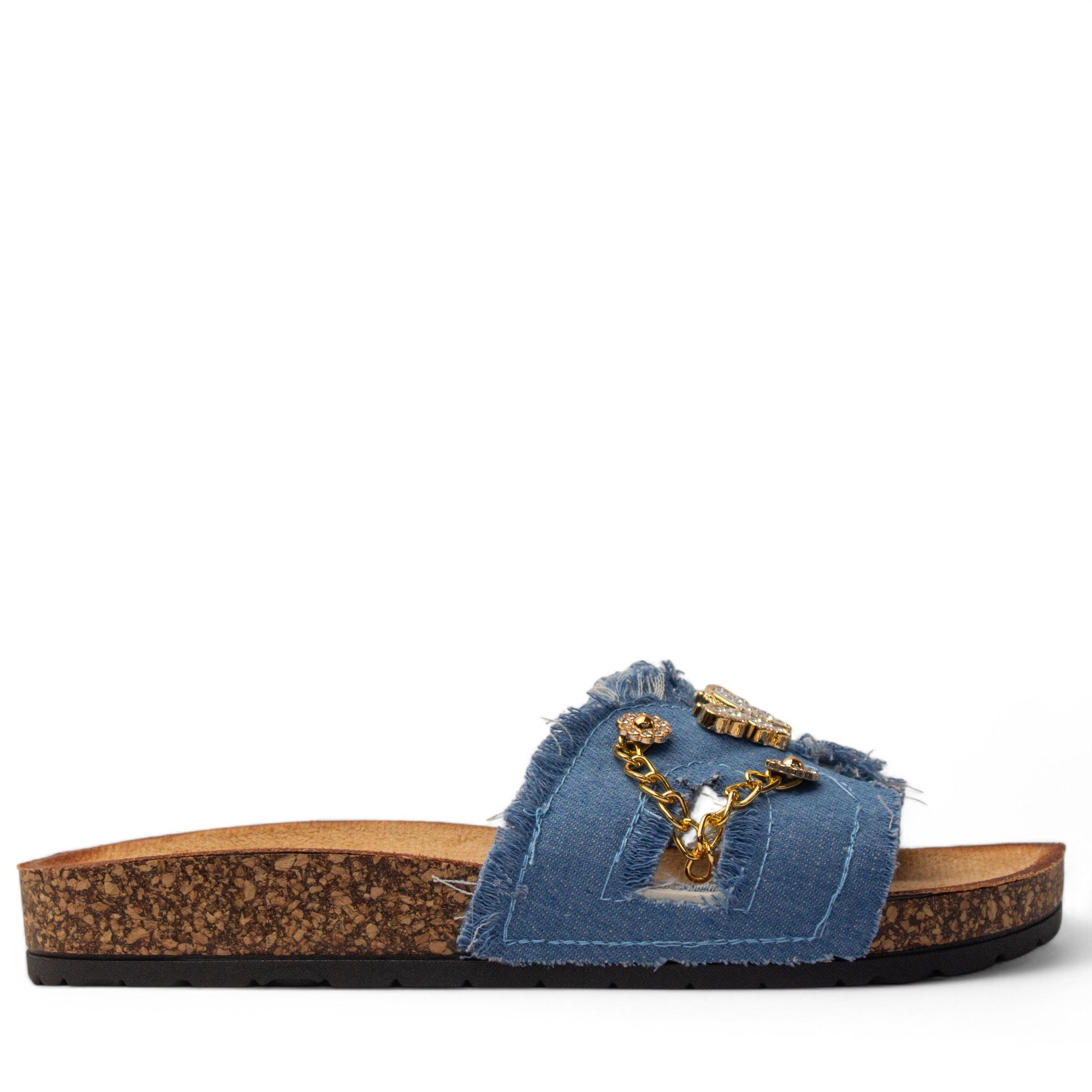 Europeon Union Women Blue Cloth Slipper #3956