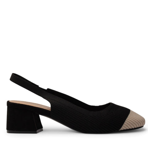 Europeon Union Women Black Cloth Sandal #3964