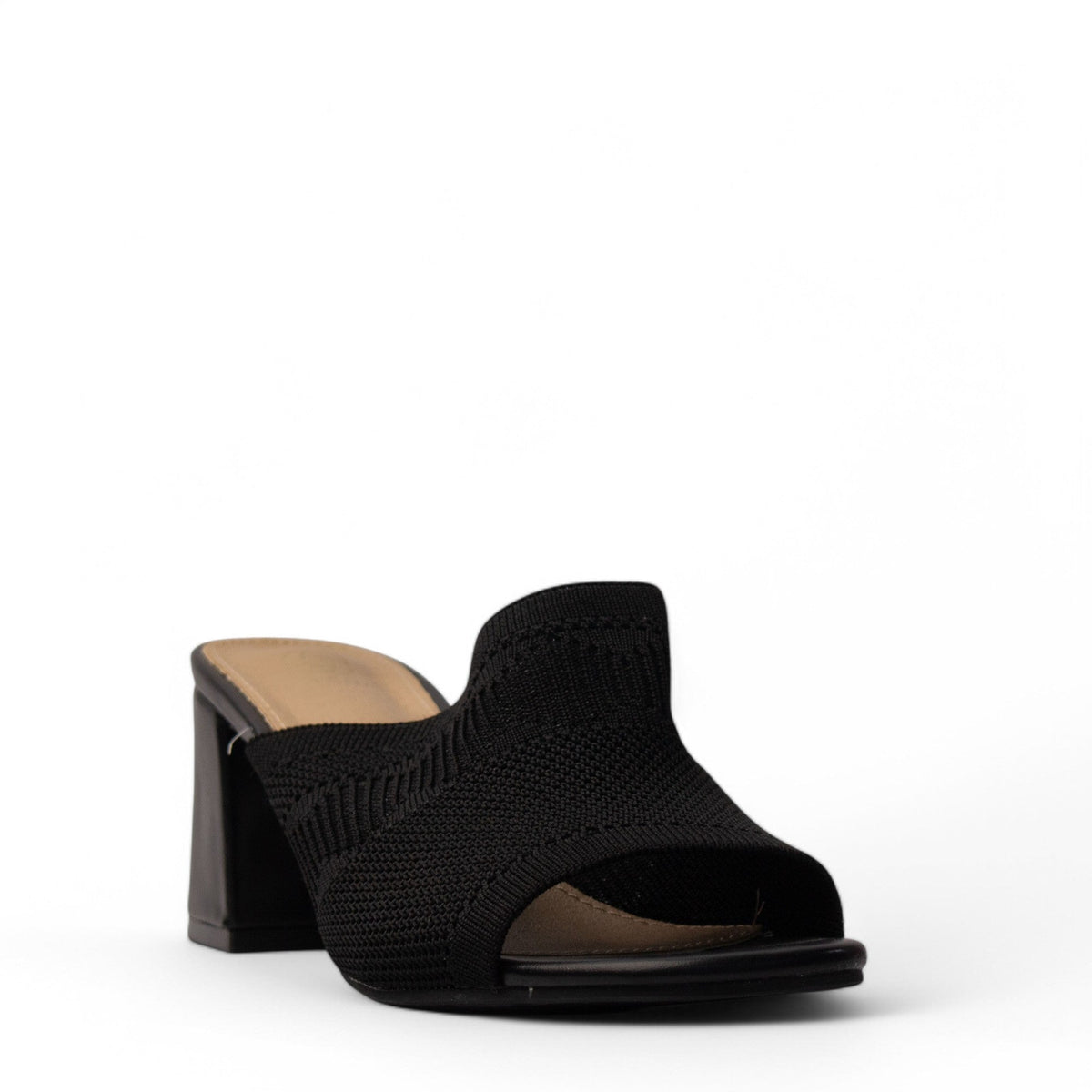 Europeon Union Women Black Cloth Heels #3966