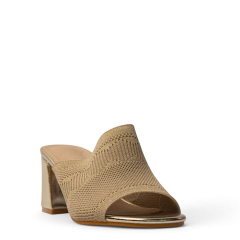 Europeon Union Women Gold Cloth Heels #3967