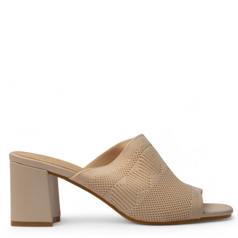 Europeon Union Women Beige Cloth Heels #3968
