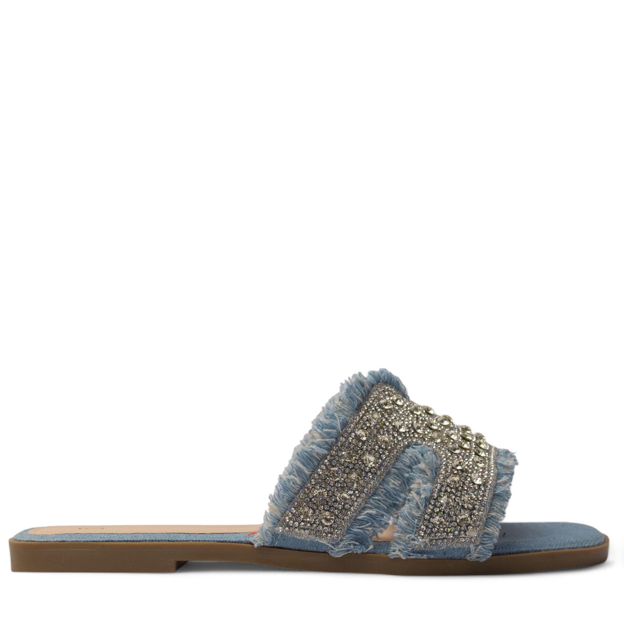 Europeon Union Women Light Blue Cloth Slipper #3973