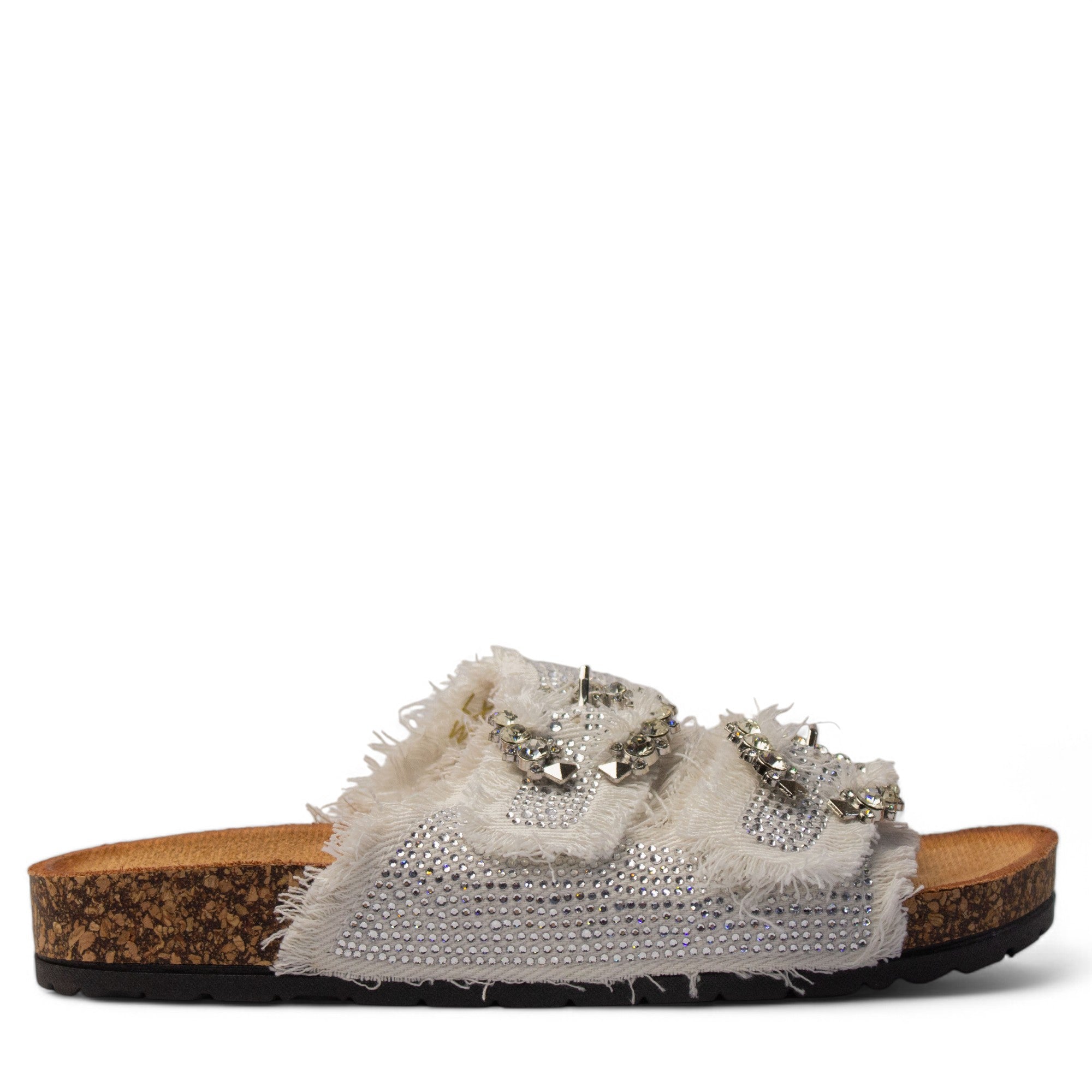 Europeon Union Women White Cloth Slipper #3977