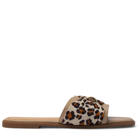Europeon Union Women Beige Leather Slipper #3985