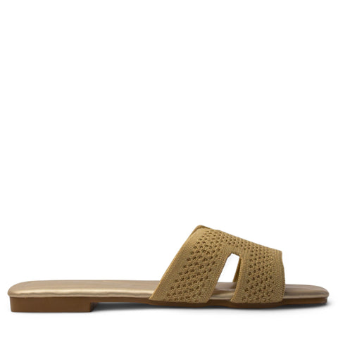 Europeon Union Women Gold Cloth Slipper #3999