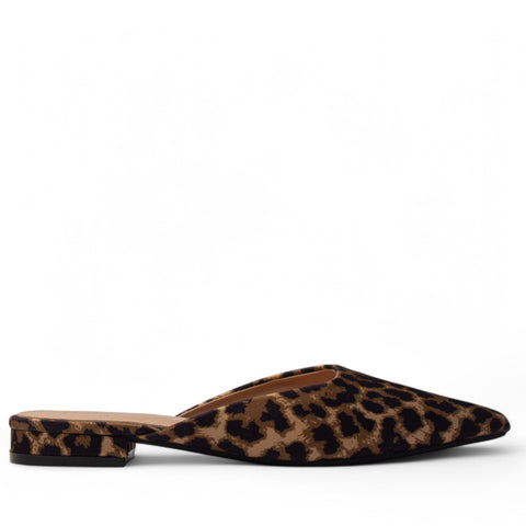 Europeon Union Women Leopard Satin Mules #4002