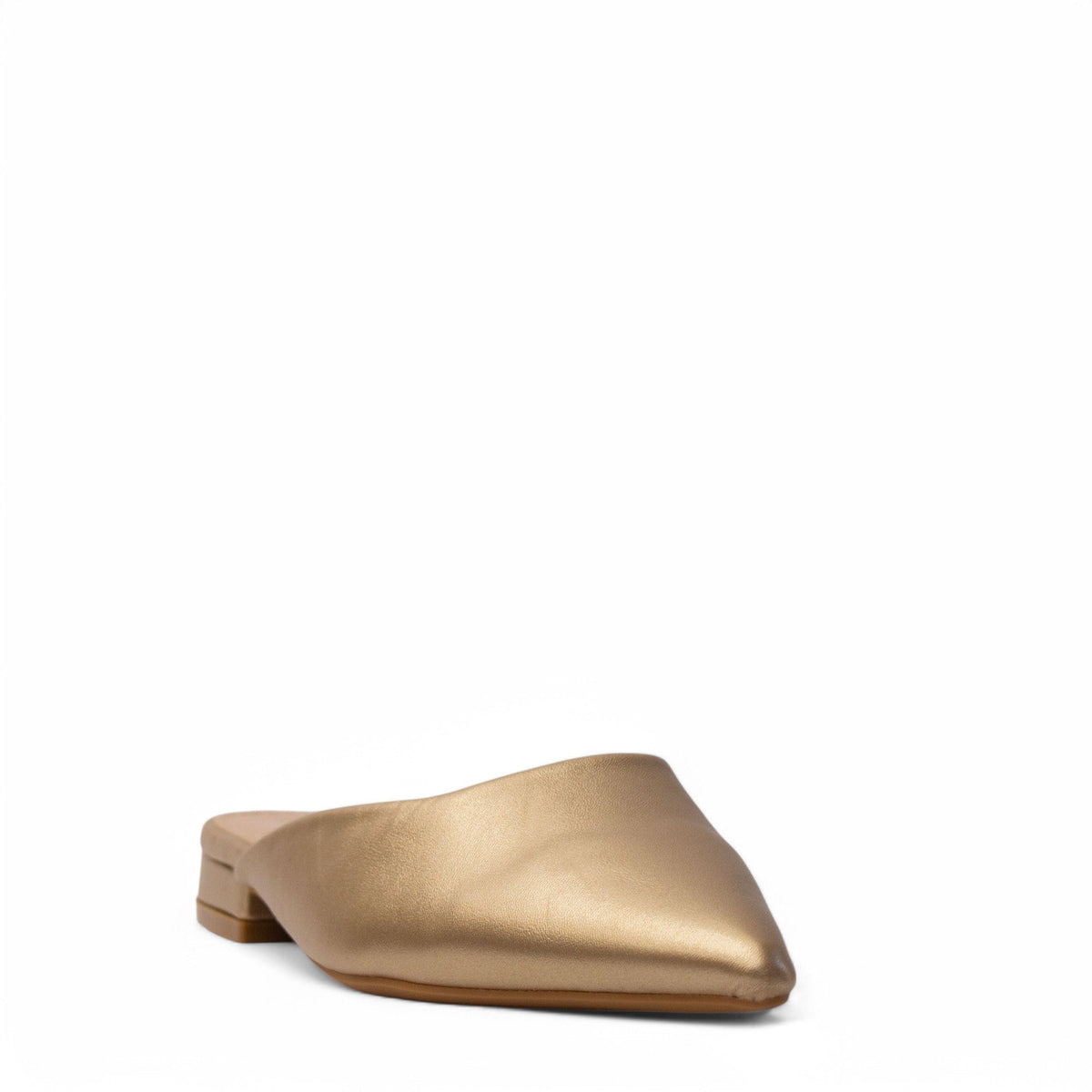 Europeon Union Women Gold Leather Mules #4003
