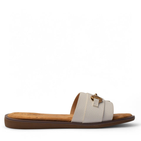 Europeon Union Women White Leather Slipper #4008