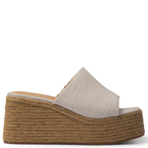 Europeon Union Women White Cloth Wedges #4015