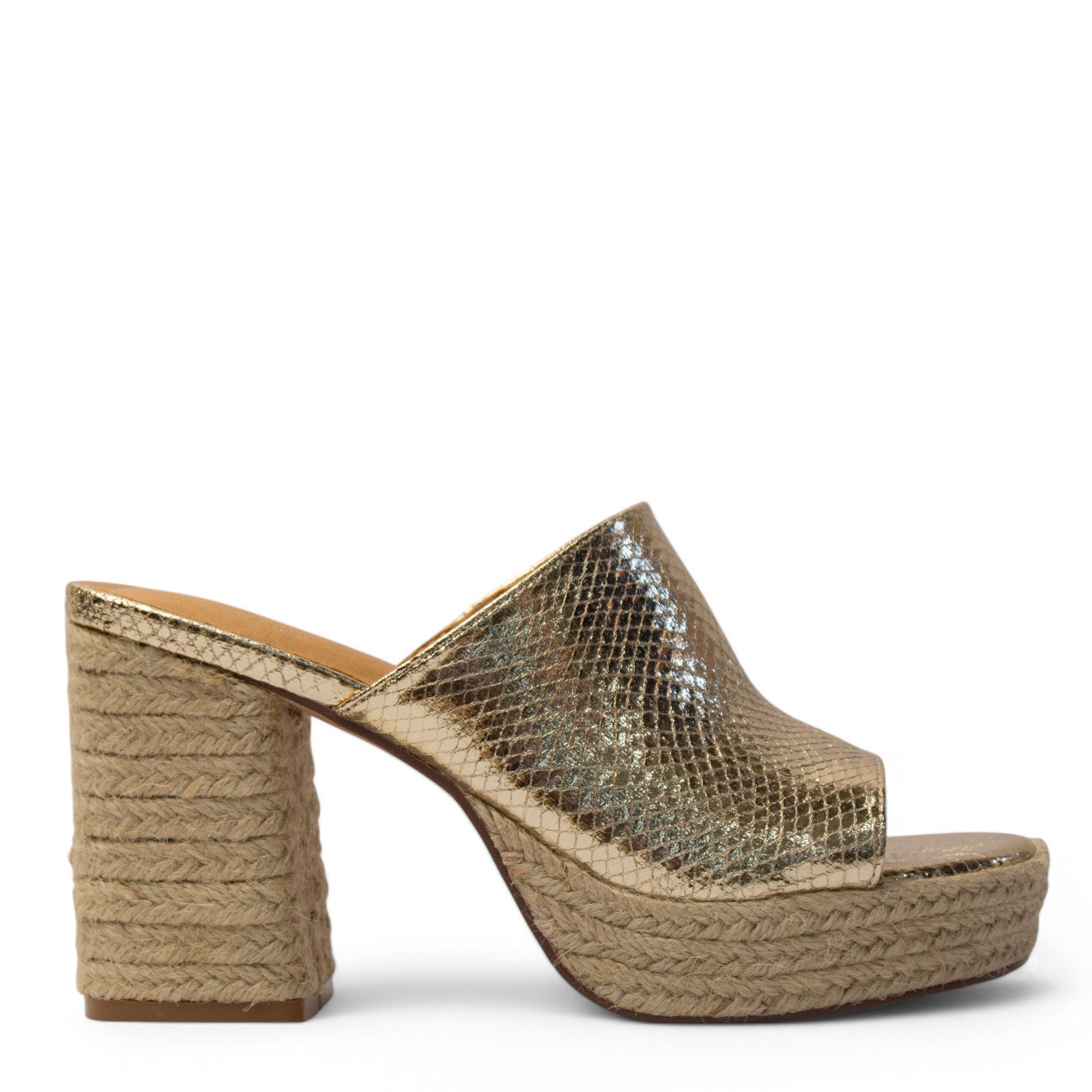 Europeon Union Women Gold Leather Wedges #4034