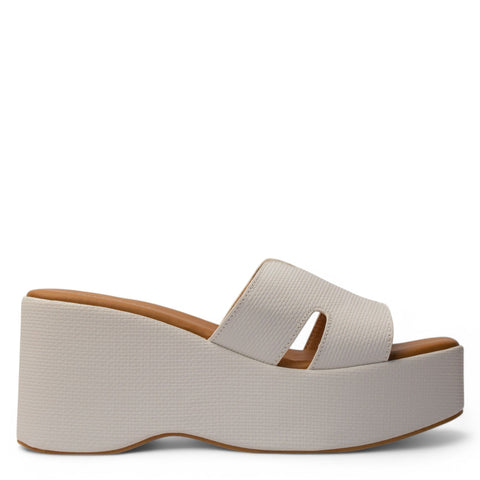 Europeon Union Women White Leather Wedges #4039