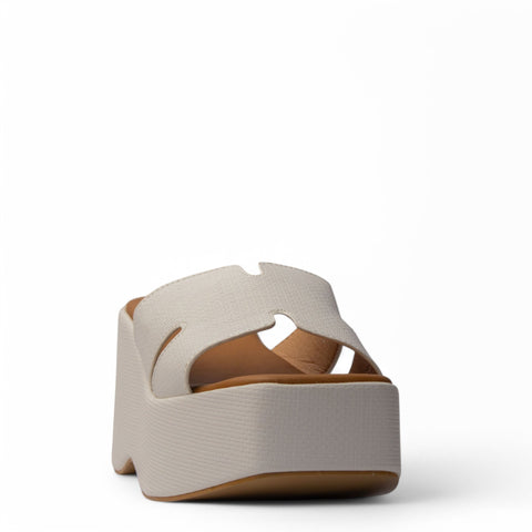 Europeon Union Women White Leather Wedges #4039