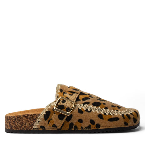 Europeon Union Women Leopard Chamois Slipper #4046