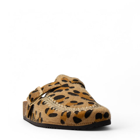 Europeon Union Women Leopard Chamois Slipper #4046