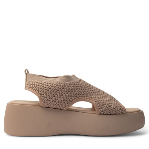 Europeon Union Women Beige Cloth Sandal #4049