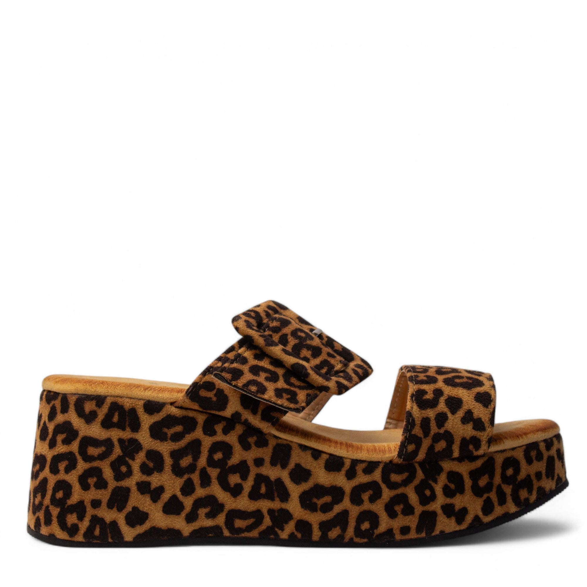 Europeon Union Women Leopard Chamois Wedges #4052