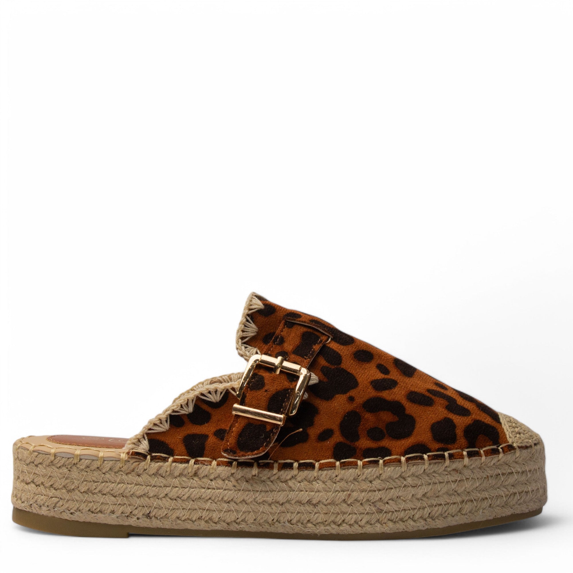 Europeon Union Women Leopard Chamois Wedges #4056