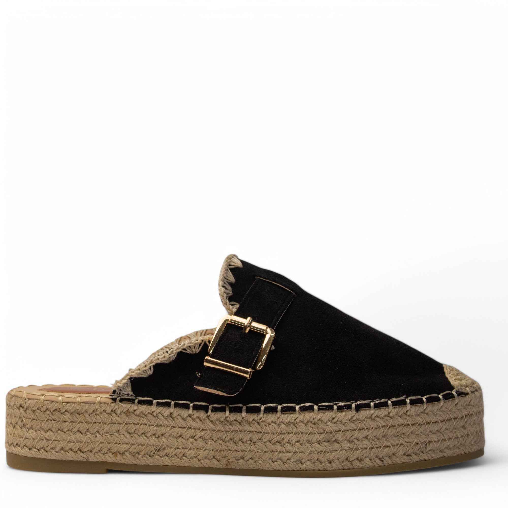 Europeon Union Women Black Chamois Wedges #4057