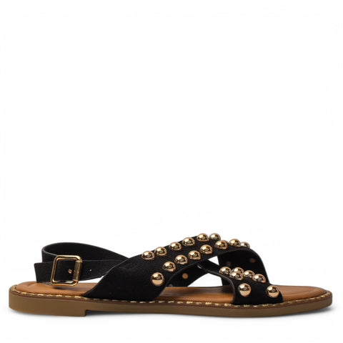 Europeon Union Women Black Chamois Sandal #4063