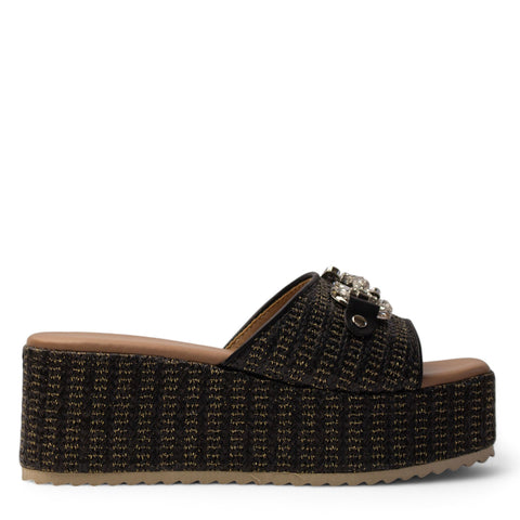 Europeon Union Women Black Magdool Wedges #4067