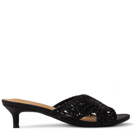 Europeon Union Women Black Leather Heels #4077