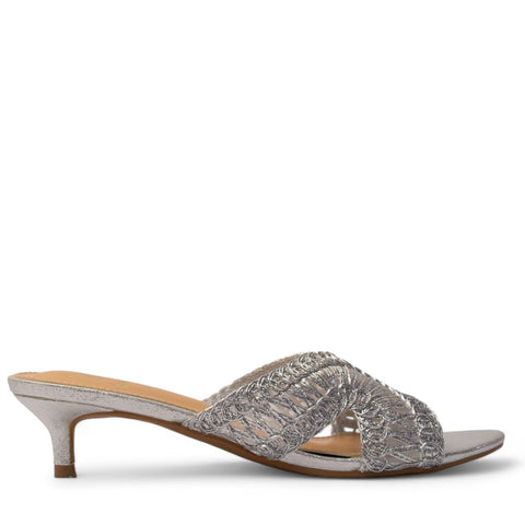 Europeon Union Women Silver Leather Heels #4078
