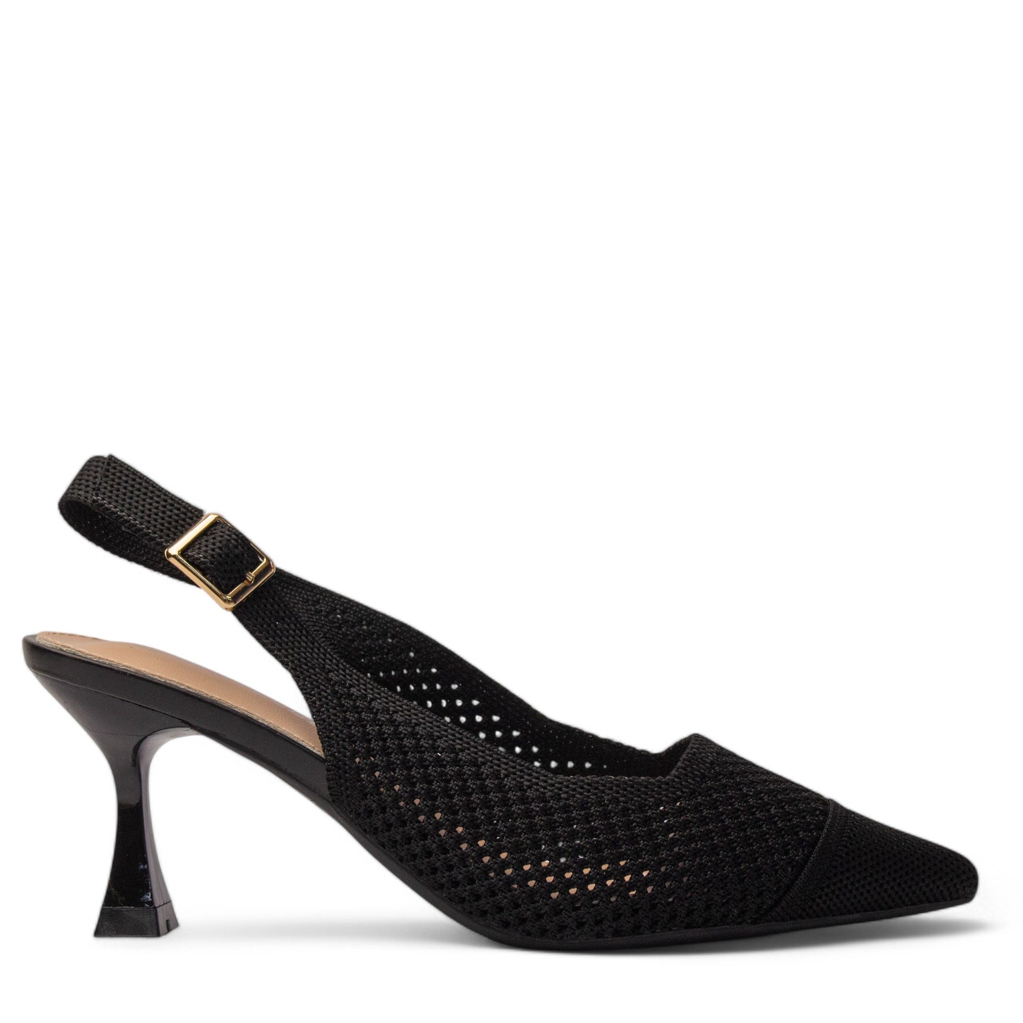 Europeon Union Women Black Cloth Heels #4110