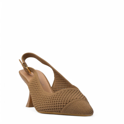 Europeon Union Women Beige Cloth Heels #4111