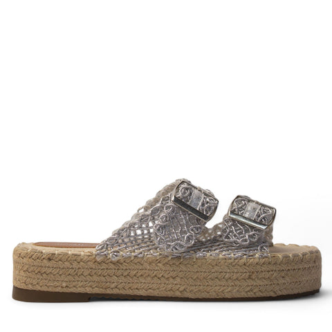 Europeon Union Women Silver Satin Slipper #4113