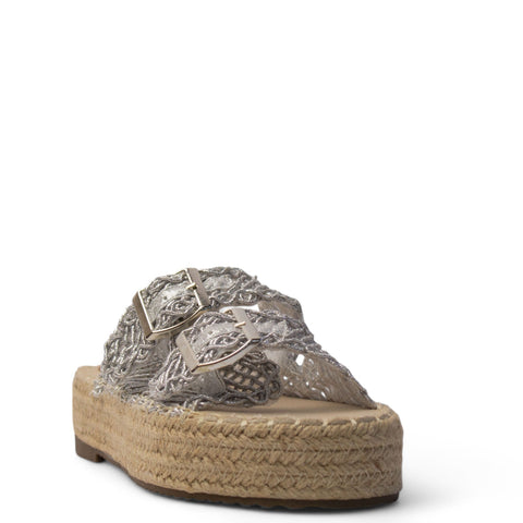 Europeon Union Women Silver Satin Slipper #4113